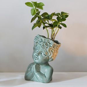 Pot, cache-pot en céramique vert Unique