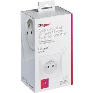 Image de Legrand Alimentation électrique Pack prises de courant installation connectée Céliane with Netatmo 3 prises électriques connectées - blanc