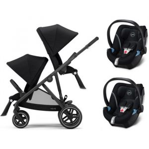 Image de Cybex Poussette de jumeaux model Gazelle S Noire - 2 ATON 5 Deep - Noir