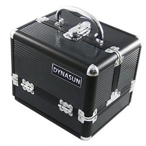 DynaSun Aluminium schmuckfach de Toilette, Trousse de Maquillage - 22 cm, Noir (Noir) - SKU