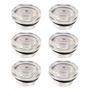 Sourcing map Viseur de Niveau de Liquide d?Huile en Plastique de Compresseur d?Air Filetage 20mm 6Pcs