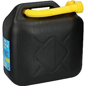 All Ride Jerry Can 10 litres - Essence et eau - Certifié UN pour les liquides dangereux - Entonnoir/tuyau d'alimentation inclus - Noir/Jaune