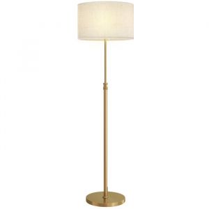 Homcom Lampadaire sur pied salon - télécommande - dimmable - abat-jour en lin - hauteur réglable 133-168cm - doré