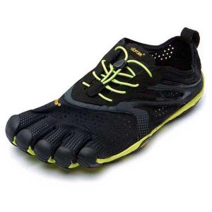 Vibram Fivefingers V-Run, Chaussures de Running Compétition homme - Noir - Black (Black/Yellow) - 47 EU