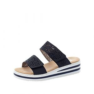 Rieker V02K7, Sandale Femme, Bleu, 42 EU