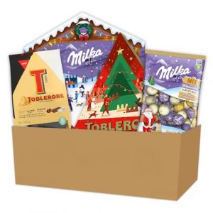 Milka Chocolat Noël - Toblerone Assortiment 248g Calendrier de l’Avent 200g et Magic Mix 147g Boules Lait Blanc Praliné 350g