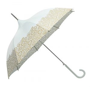 Image de Molly Parapluie long pour femme - Design Danois - Toile couleur menthe avec un joli imprimé doré