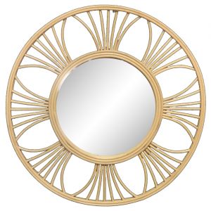 Deko and Co Miroir rond en rotin naturel Ø49 cm