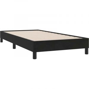 VidaXL Sommier à lattes de lit sans matelas noir 80x210 cm velours