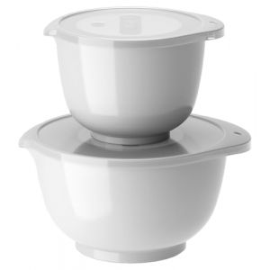 Rosti Set de bols à mixer et couvercles 4 pièces blanc