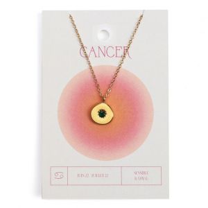 Nature & Découvertes Collier du zodiaque acier doré et strass en verre collection Aura