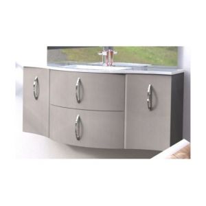 Image de Ond&eacute;e Meuble &agrave; suspendre 120 cm laqu&eacute; mat cac mire deux tiroirs et deux portes FROLLO ONDEE