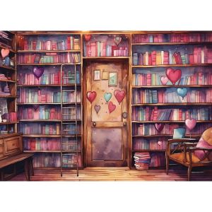 Puzzle 1000 pièces : Bibliothèque romantique
