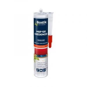 Bostik Mastic de fixation msp 120 crédences transparent 290ml