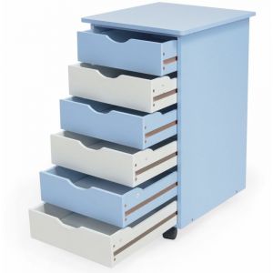 Caisson de bureau meuble en bois enfant 66 cm bleu et blanc 08_0000393