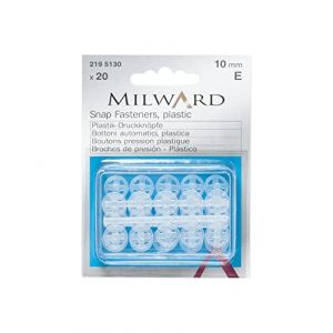 Milward 2195130 Boutons pression en plastique Transparent 10 mm