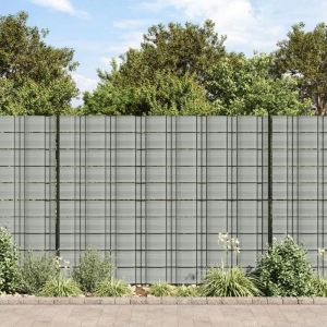 VidaXL Brises-vues de jardin 10 pcs gris pierre 252,5x19 cm PVC, écran de jardin, écran de balcon, écran d'intimité 4005545