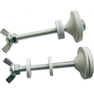 Somatherm For You - Lot de 2 fixations pour fixer le réservoir de wc sur la cuvette - blanc-chromé