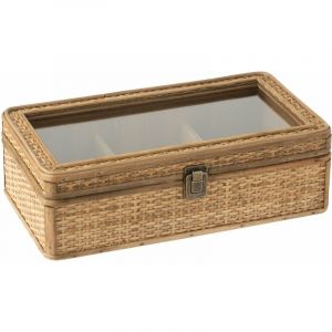 Boîte à T 6 Compartiments "Rotin" 34cm Naturel Prix