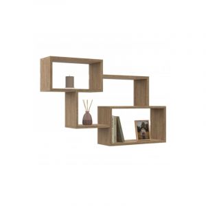 Idmarket Etagère murale double position LOUANE bois façon hêtre