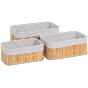 Lot de 3 panières de rangement en bambou