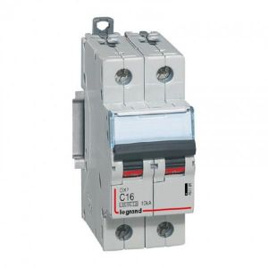 Legrand Disj DX³ 6000 -vis/vis- 2P - 230/400V~ -1A -10kA-courbe C-peigne HX³ trad 2P- 2M