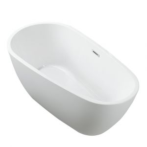 Image de Stano Baignoire îlot design ovale phoenix blanche 150 cm - Blanc