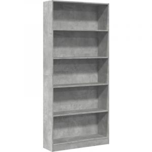 VidaXL Bibliothèque Gris Béton 80x24x176 Cm Bois D'ingénierie