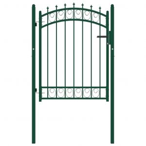 VidaXL Portail de clôture avec pointes Acier 100x125 cm Vert