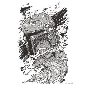 Komar Poster d'Art Star Wars Boba Fett Dessin - 40 x 50 cm