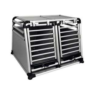 Cage de transport de voiture pour chien double aluminium Nobby Pet Nouveau Design