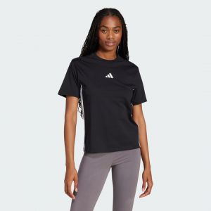 Adidas Femme Essentials 3-Stripes Cotton T-Shirt, Black/White, XS