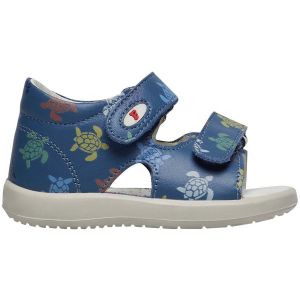 Falcotto Sandales en cuir &agrave; scratch, Bleu 19