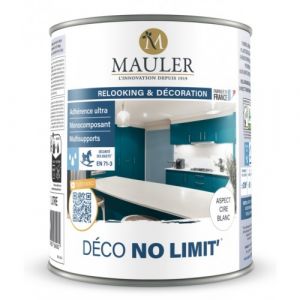 Peinture multisupport sans sous-couche - 0,5L Mat Velours Blanc - Norme NF EN 71-3 - D&eacute;co No Limit' Mauler