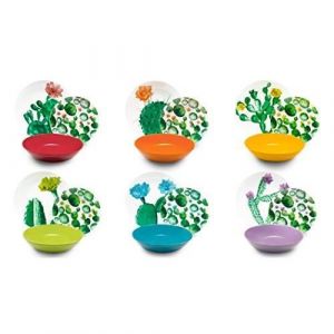 Image de Excelsa Color Cactus Service de vaisselle 18 pièces, porcelaine et céramique, multicolore