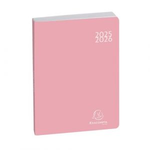 Exacompta 1824086E - Agenda journalier Forum Color Soft Harmony - 12 x 17 cm - Août 2024 à juillet 2025 - Coloris rose