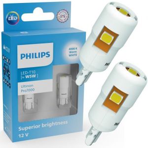 Image de Philips Ultinon Pro7000 LED T10 lampe de signalisation automobile (W5W), 4.000K warm white, 12V