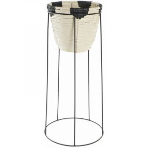 Cache-pot métal colonial et fibre DKD Home Decor