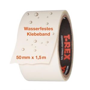 T.Rex Waterproof Ruban adhésif transparent - Ruban blindé étanche - Ruban d'étanchéité idéal pour les piscines & l'extérieur - Résistant aux UV & à la chaleur - 50mm x 1,5m