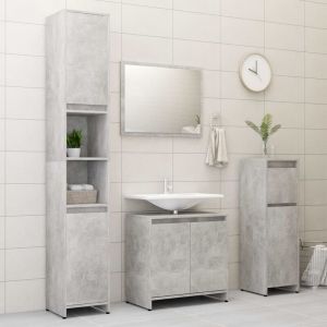 Image de VidaXL Ensemble de meubles de bain 4 pcs Gris béton Aggloméré