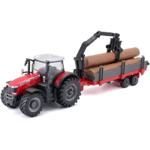 Bburago 1/43 COLLECTION FERME - Tracteur Massey Fergusson + remorque à friction