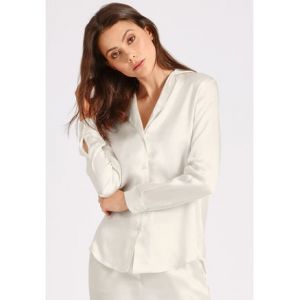 Aubade Chemisier en soie TOI MON AMOUR Blanc - Couleur Blanc - Taille L