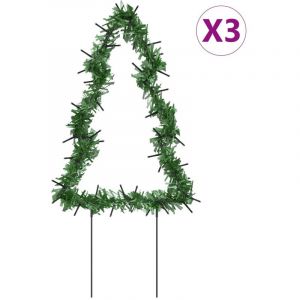 vidaXL D&eacute;coration lumineuse arbre de No&euml;l piquets 3 pcs 50 LED 30 cm