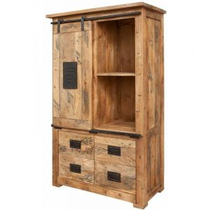 Tagère 90x45 Manguier laqué Bois naturel railway 113 - natur