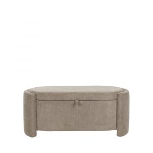 DRAWER Banc coffre en tissu L108cm - Gris - Miro