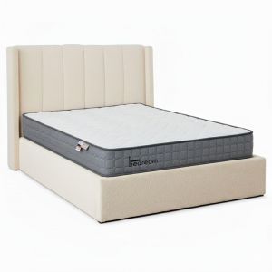 Pack Lit-coffre Magorial Matelas Bedream Tissu bouclette Cr&egrave;me
