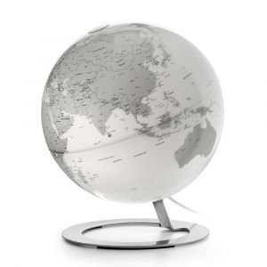 Image de Atmosphère IGLOBE CHROME - Globe terrestre de design, lumineux, textes en anglais