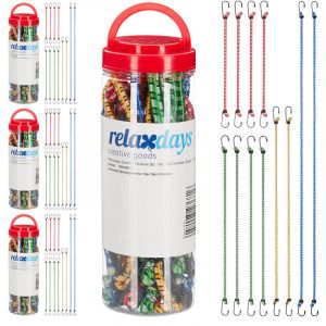 Relaxdays Tendeur, lot de 48, sangle pour voiture et v&eacute;lo, extenseur universel, 35 cm-1 m, 4 tailles, plusieurs couleurs