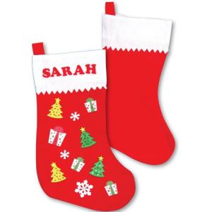 Baker Ross 3 grandes chaussettes de Noël à décorer et personnaliser
