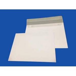 Lot de 50 enveloppes courrier A5 - C5 papier velin blanc 90g format 162 x 229 mm une enveloppe blanche avec fermeture bande adh&eacute;sive autocollante siliconn&eacute;e